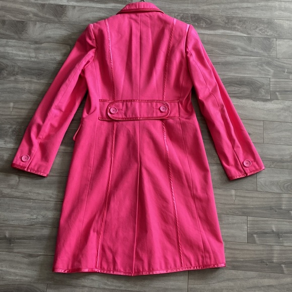 Banana Republic Hot Pink Trench Coat size Medium - Picture 4 of 14